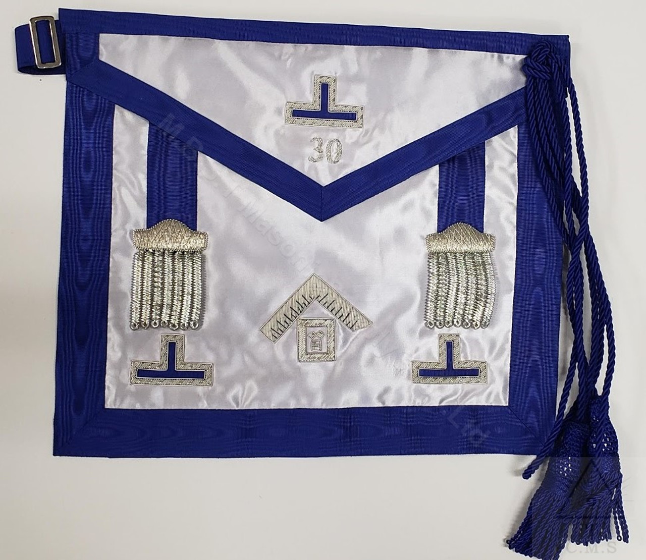 Style 8 Officers Apron Set made of Traditional White leather