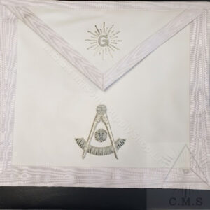 Past Masters Apron White Hand Embroidered style 47